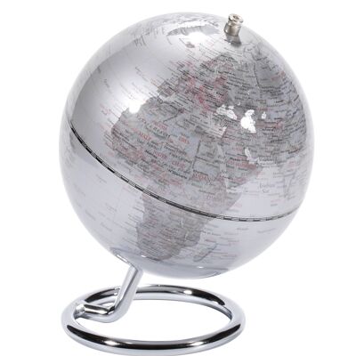 GALILEI globe, 13 cm diameter, silver-colored