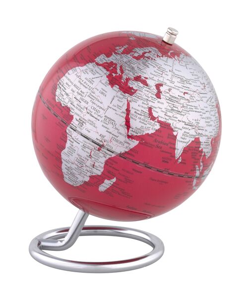 GALILEI Globus, 13 cm Durchmesser, rot, silberfarben