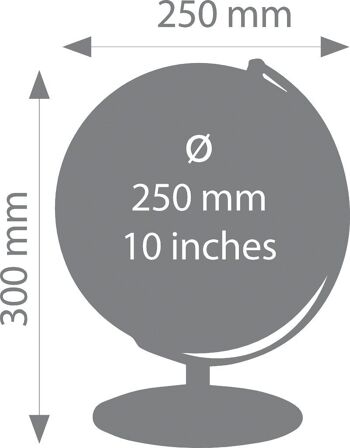 Globe PLANET, diamètre 25 cm, doré, noir 2