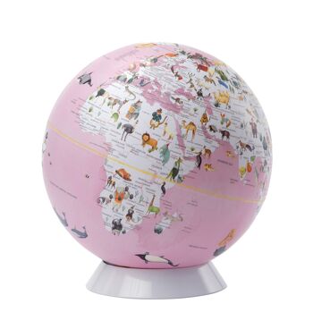 Globe WILDLIFE WORLD, diamètre 25 cm, rose, blanc 1