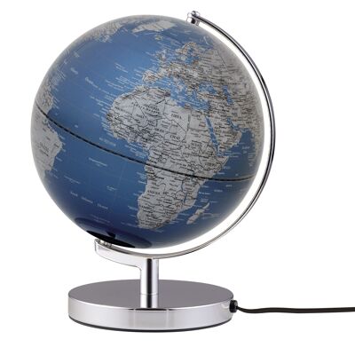 TERRA LIGHT globe, 25 cm diameter, metallic blue, silver