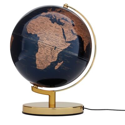 Globe TERRA LIGHT, diamètre 25 cm, bleu foncé, doré