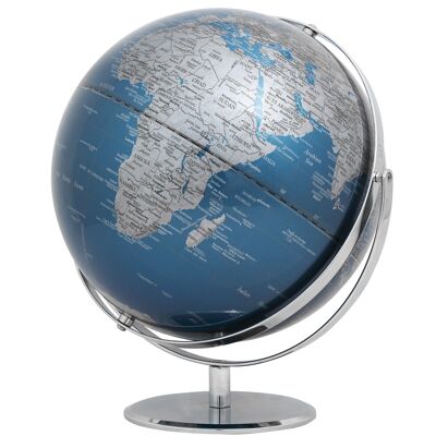 Globe JURI, diamètre 30 cm, bleu métallisé, argent