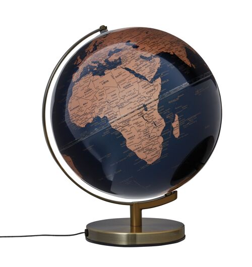 STELLAR LIGHT Globus, 30 cm Durchmesser, antikgold, dunkelblau