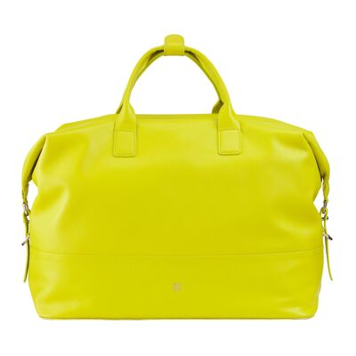 DUDU Leather weekender bag travel duffle handbag lime