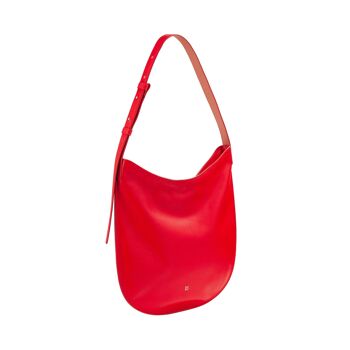 DUDU Sac hobo femme en cuir zippé flamme rouge 2