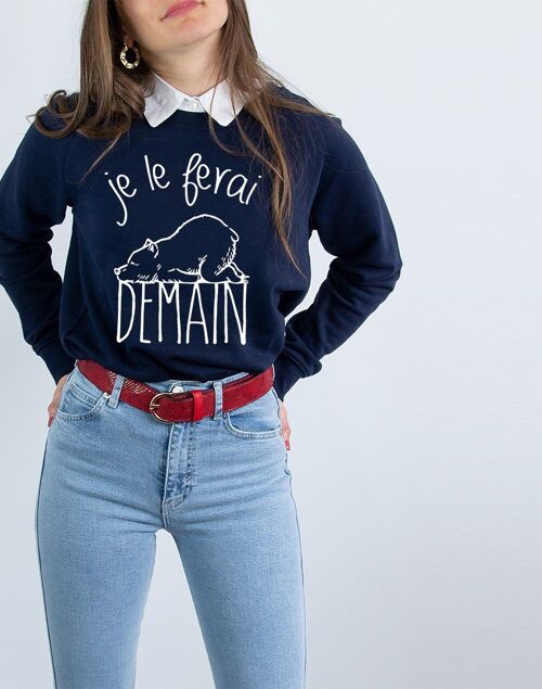 SWEAT NAVY FEMME JE LE FERAI DEMAIN