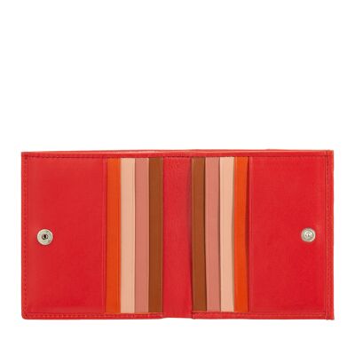 DUDU Small leather wallet with coin purse red flame