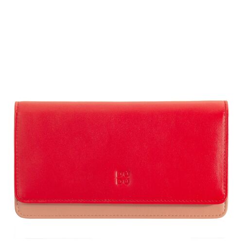 DUDU Women's leather wallet card holders red flame
