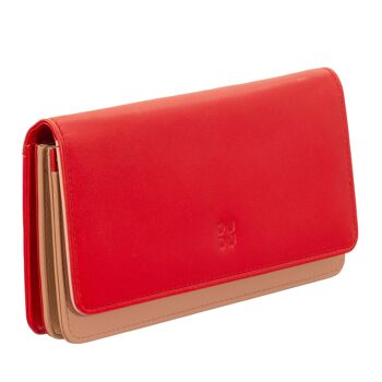 DUDU Portefeuille femme en cuir porte-cartes flamme rouge 3