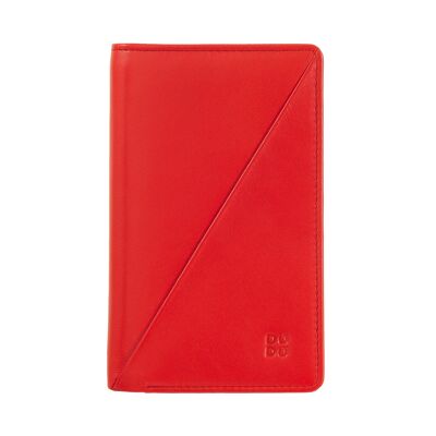 DUDU Damen-Geldbörse aus Leder mit Kartenhalter, rote Flamme