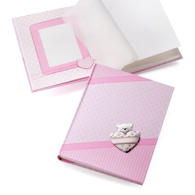 Baby-Fotoalbum für Mädchen, 20 x 25 cm, silberfarben, Linie „Care Bear“.