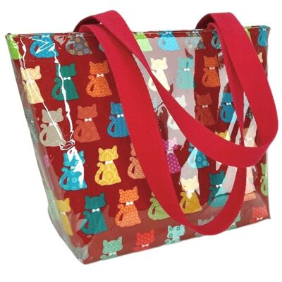 Sac isotherme nomade, "Chat pop" rouge