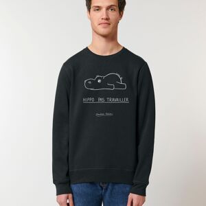 SWEAT NOIR HOMME HIPPO PAS TRAVAILLER