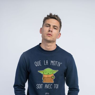 MEN’S NAVY SWEATSHIRT MAY THE MOTIV BE WITH YOU