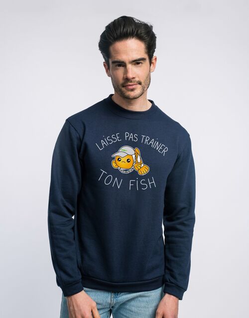 SWEAT NAVY HOMME LAISSE PAS TRAINER TON FISH