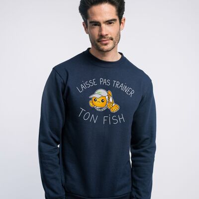 FELPA DA UOMO BLU MARINO NON LASCIARE CHE IL TUO PESCE LAG