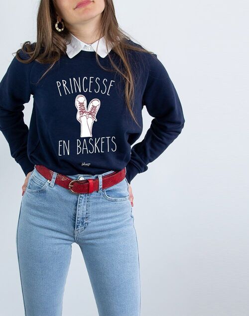 SWEAT NAVY FEMME PRINCESSE EN BASKETS