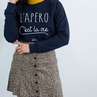 NAVY WOMEN’S SWEATSHIRT APERO IS LIFE