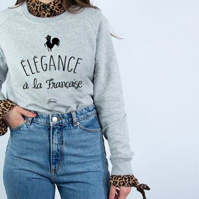 WOMEN'S CHINA GRAY SWEATSHIRT FRENCH ELEGANCE