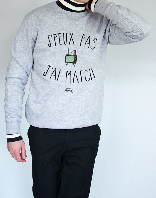 SWEAT GRIS CHINE HOMME J'PEUX PAS MATCH