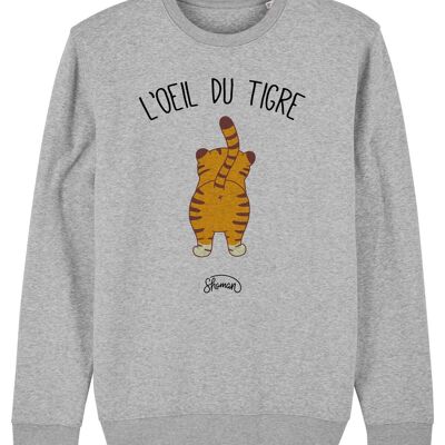 SWEAT GRIS CHINE HOMME L'ŒIL DU TIGRE