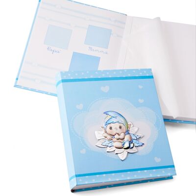 Baby-Fotoalbum 20x25 cm Silber Linie „Woodland Elves“.