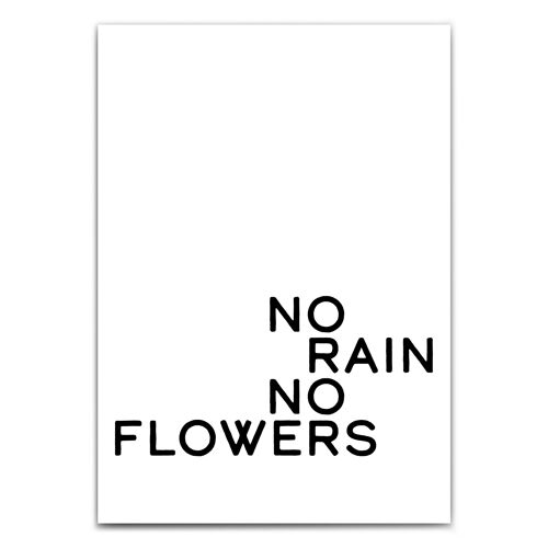 No Rain No Flowers Spruch Bild