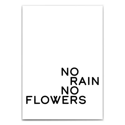No Rain No Flowers Spruch Bild