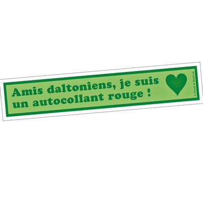 Autocollant - Amis daltoniens, je suis un autocollant rouge !