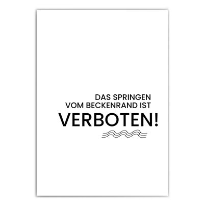 Springen vom Beckenrand - Witziger Spruch