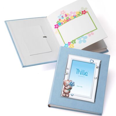 Photo Album 20x25 cm with Silver Frame for Baby 10x15 cm "Teddy Bear" Line