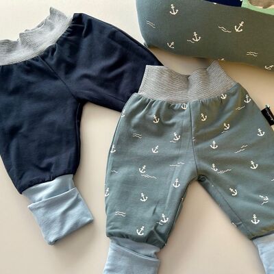 Cute reversible trousers Legi with small anchors 2in1 look