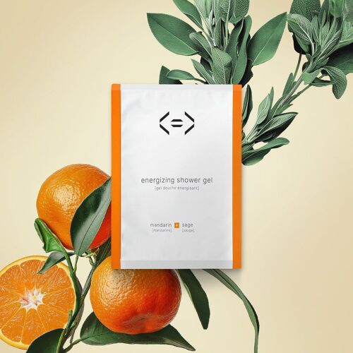Gel douche énergie mandarine + sauge recharge 25g