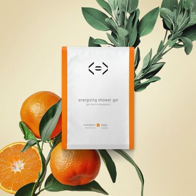 Mandarin + sage energy shower gel refill 25g