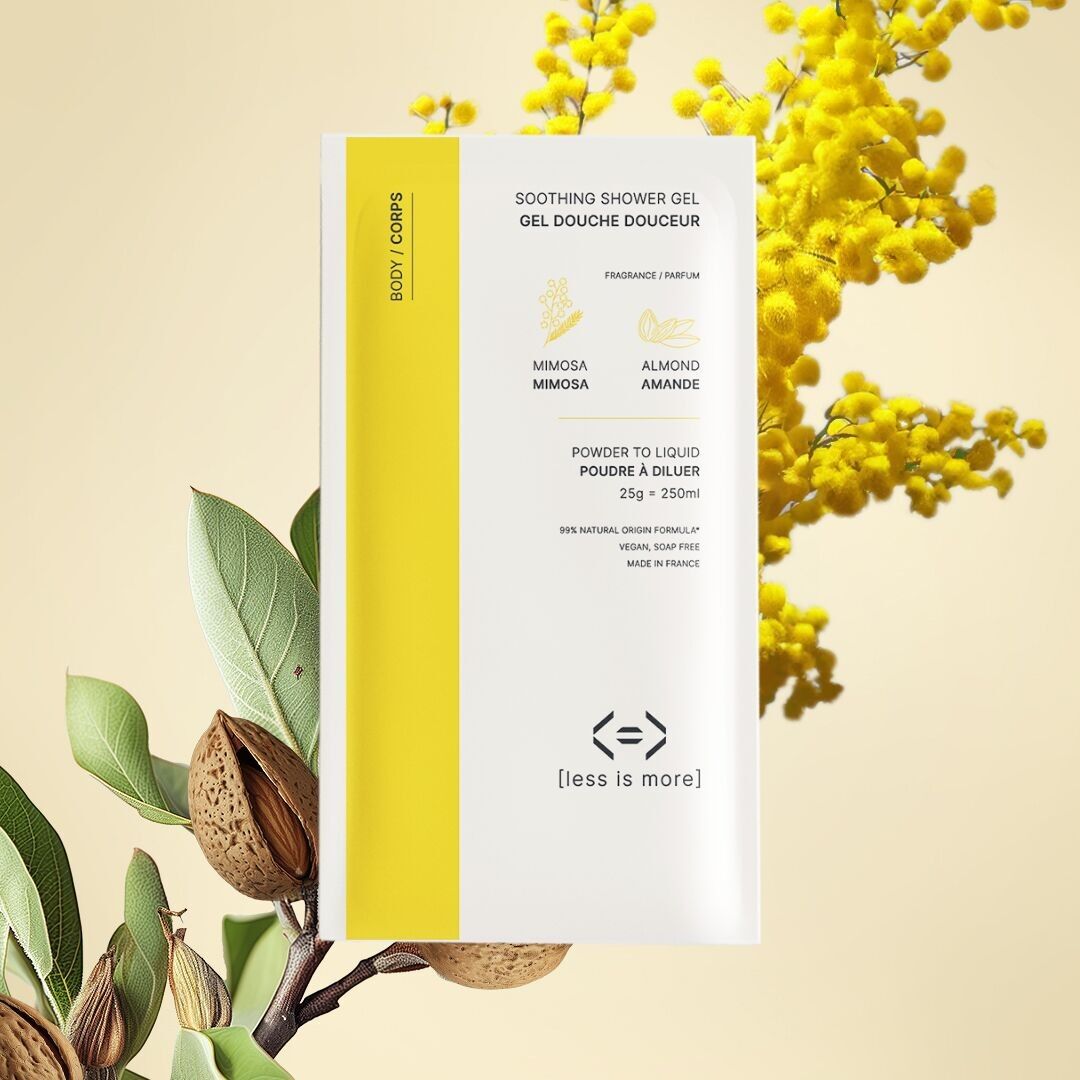 Gel douche douceur [mimosa + amande] éco-recharge 25g pour 250ml