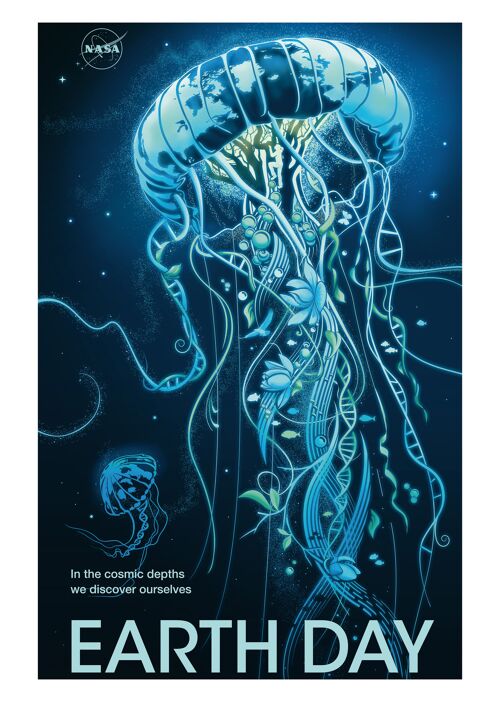 Poster 50x70 NASA Earth Day Jellyfish