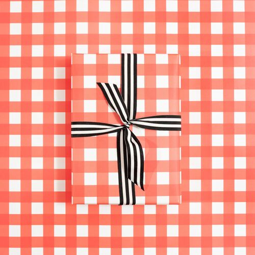 Gingham Wrapping Paper | Red and White