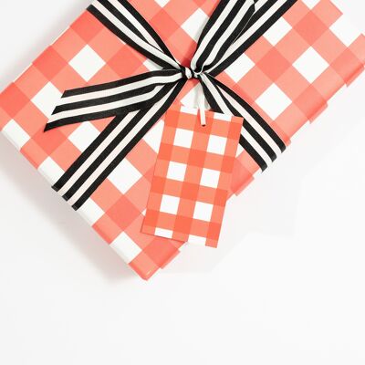 Gingham, Red and White | 3 x Gift Tags