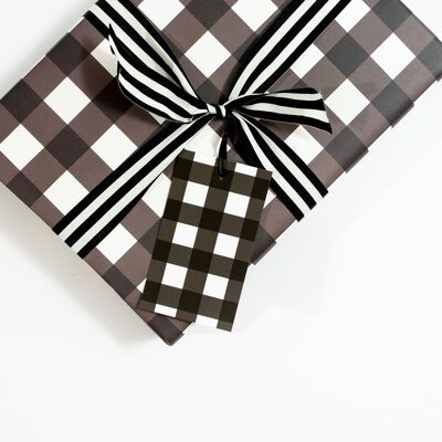 Gingham, Black and White | 3 x Gift Tags