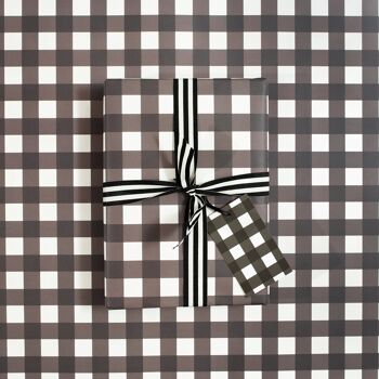 Vichy, Noir et Blanc | 3 x étiquettes cadeaux 2