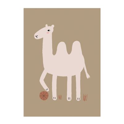 Afiche infantil de animales camellos, papel y embalaje ecológicos