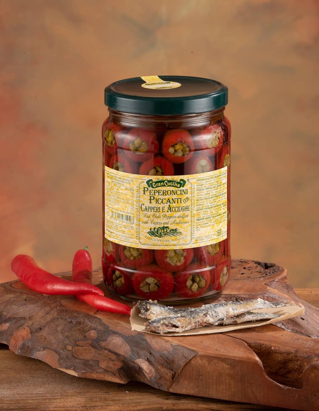 Pimientos picantes, anchoas y alcaparras 1700g