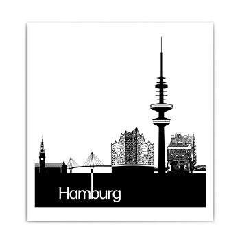 Hambourg Skyline Illustration - Affiche 3