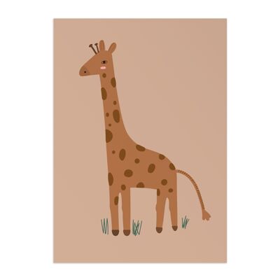 Afiche infantil de animales de jirafa, papel y embalaje ecológicos