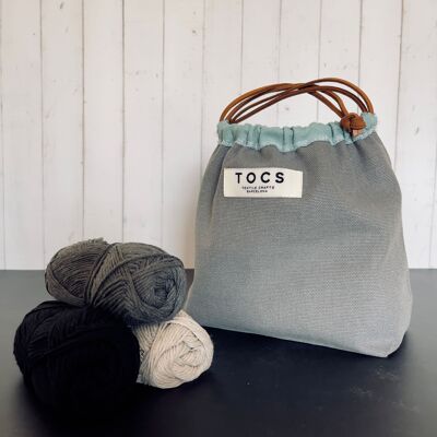 Gray/turquoise pencil case or toiletry bag