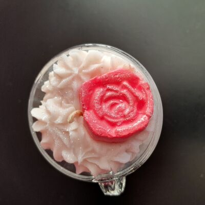 Gourmet rose scented cup candle