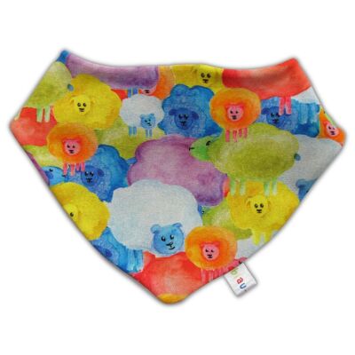 Watercolour Sheep Organic Cotton Jersey Dribble Bib