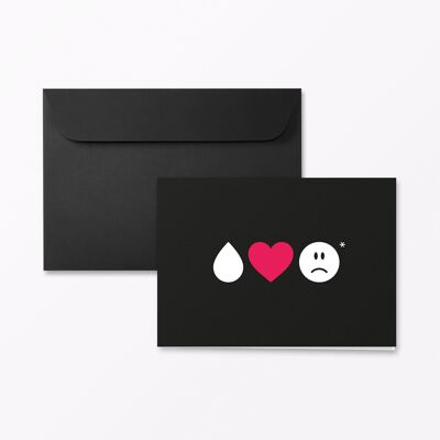 Tarjeta de luto "Emoji infinitamente triste" tarjeta plegable A6 horizontal incl. Sobre + acabado