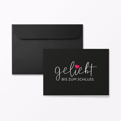 Mourning card "Beloved" folding card A6 landscape incl.Cover + finishing